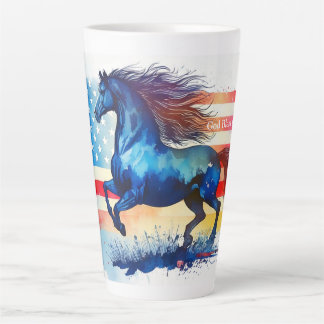 God Bless the USA Patriotic Horse Latte Mug