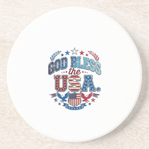 God Bless the USA Patriotic T-Shirt Design Coaster