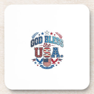 God Bless the USA Patriotic T-Shirt Design Coaster