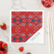 God bless the USA Red Bandanna Napkins