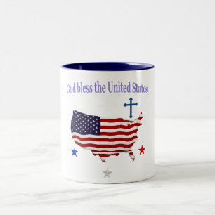 God bless the USA Two-Tone Coffee Mug