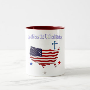 God bless the USA Two-Tone Coffee Mug