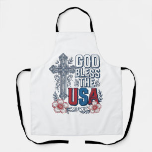 God Bless The USA Vintage Cross Patriotic Shirt (2 Apron