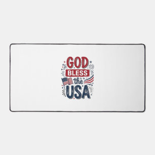 God Bless the USA Vintage Patriotic Faith Shirt De Desk Mat