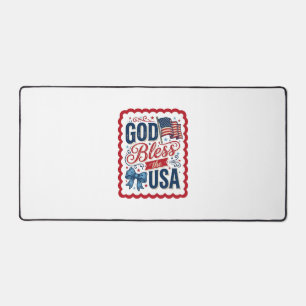 God Bless The USA Vintage Patriotic Shirt Design_1 Desk Mat
