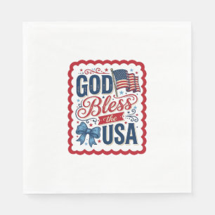 God Bless The USA Vintage Patriotic Shirt Design_1 Napkin
