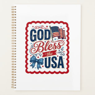 God Bless The USA Vintage Patriotic Shirt Design_1 Planner
