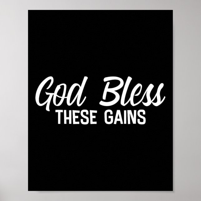 God Bless These Gains Muscle Bodybuilding ----  Poster (Front)