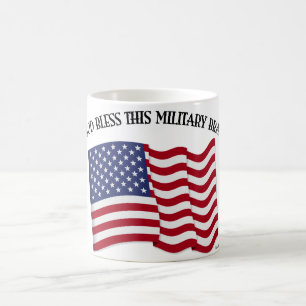 GOD BLESS THIS MILITARY BRAT with US flag Coffee Mug