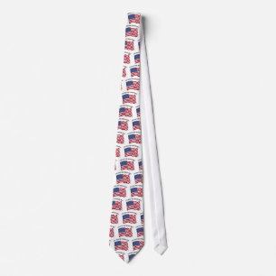 GOD BLESS THIS MILITARY BRAT with US flag Tie
