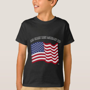 GOD BLESS THIS MILITARY KID with US flag T-Shirt