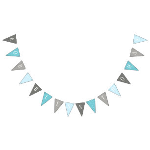 God Bless Thomas Blue and Grey Baptism Banner