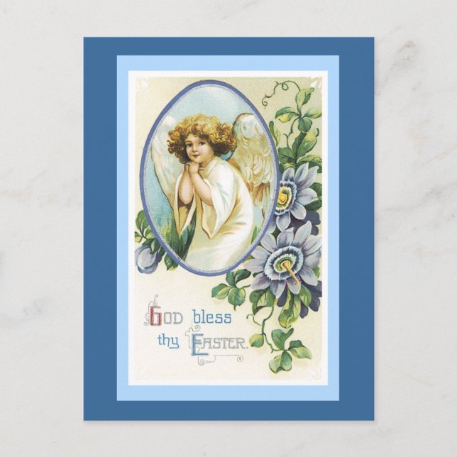 God Bless Thy Easter Holiday Postcard (Front)
