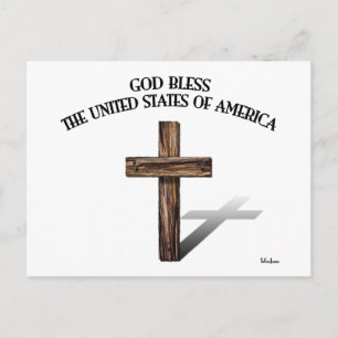 GOD BLESS UNITED STATES OF AMERICA rugged cross Postcard