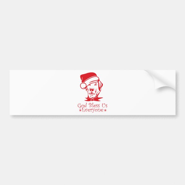 god bless us christmas bumper sticker (Front)