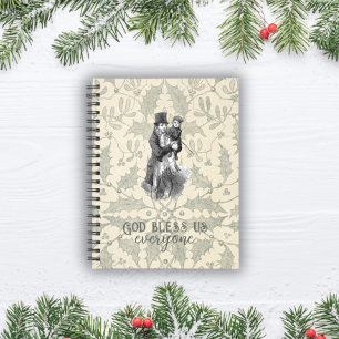 God bless us everyone Dickens Christmas Carol Card Notebook