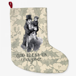 God bless us everyone Dickens Christmas Carol Large Christmas Stocking