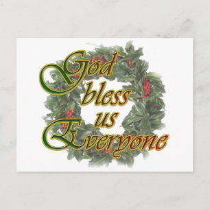 God Bless Us Everyone Postcard