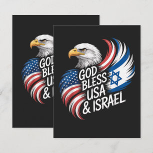 God Bless USA Israel Card