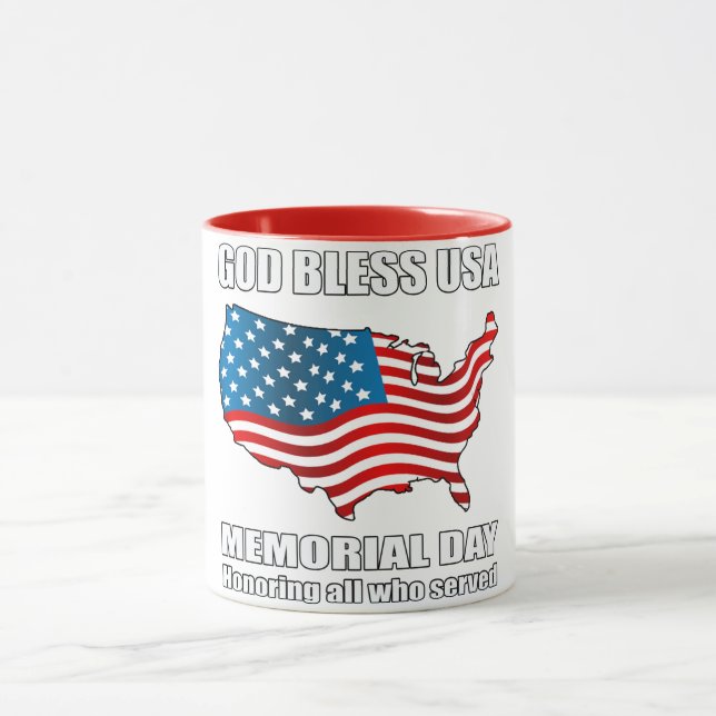 God Bless USA Memorial Day  Mug (Center)
