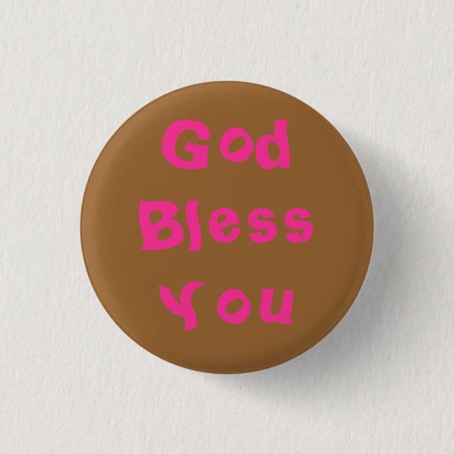 God Bless You 3 Cm Round Badge (Front)