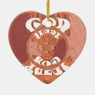 God Bless You – African-Inspired Spiritual Print Ceramic Ornament