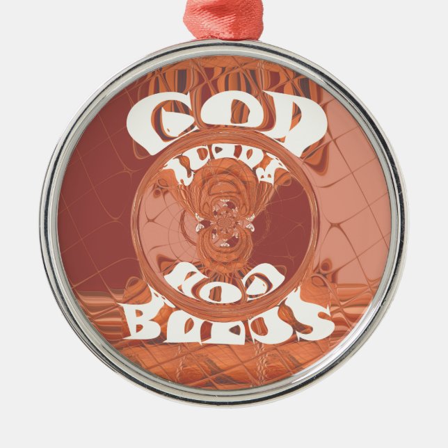 God Bless You – African-Inspired Spiritual Print  Metal Ornament (Front)