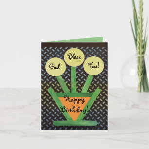 God Bless You Birthday Flowers Craft Card