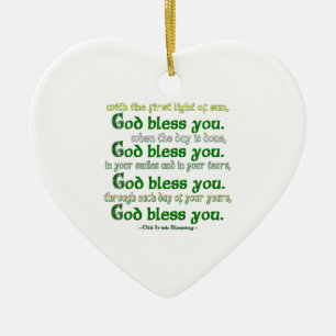 God Bless You Ceramic Ornament
