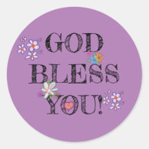 ‘God Bless You’ Christian Floral Purple 