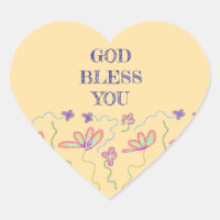 God Bless You Christian Greeting Floral