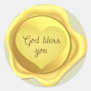 God bless you classic round sticker
