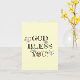 ‘God Bless You’ Floral  Card
