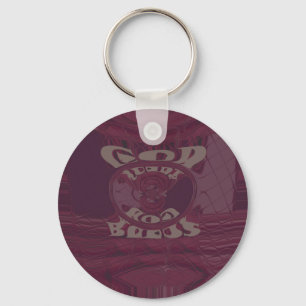 God Bless You Giraffes Art Print/Design Key Ring