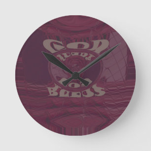 God Bless You Giraffes Art Print/Design Round Clock