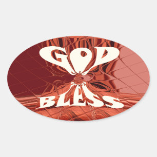 God Bless You Golden kenya Hakuna Matata Giraffe Oval Sticker