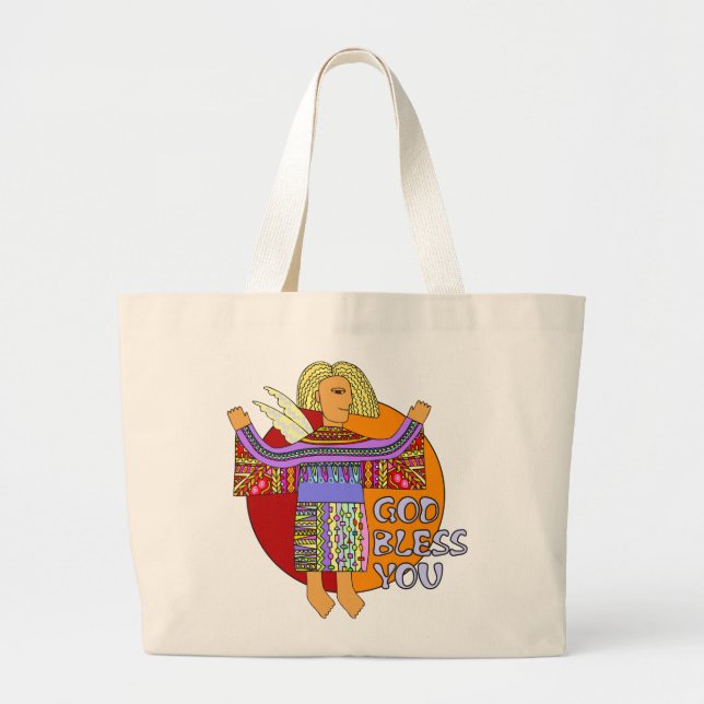 God Bless You Large Tote Bag (Front)