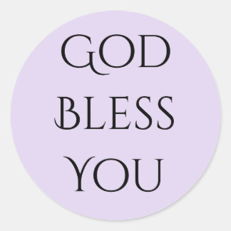 God Bless You Lavender and Black Classic Round Sticker