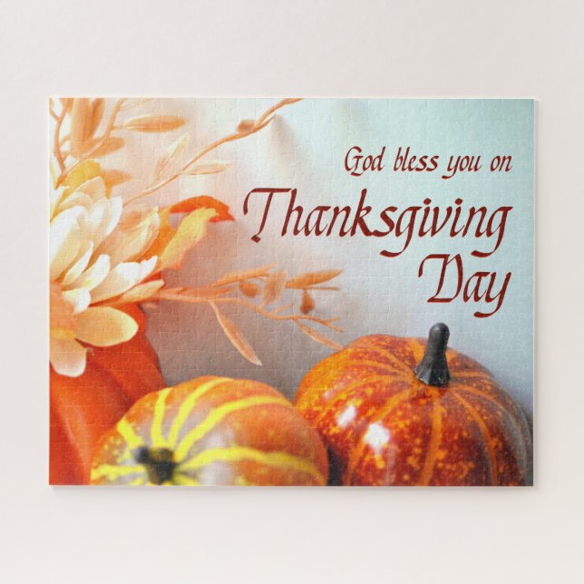 God Bless You on Thanksgiving Day Jigsaw Puzzle (Horizontal)