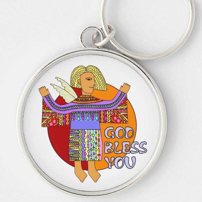 God Bless You | transparenter Hintergrund Key Ring (Front)