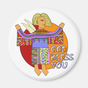 God Bless You transparenter Hintergrund Magnet