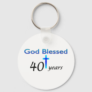 God Blessed 40 years birthday gift Key Ring