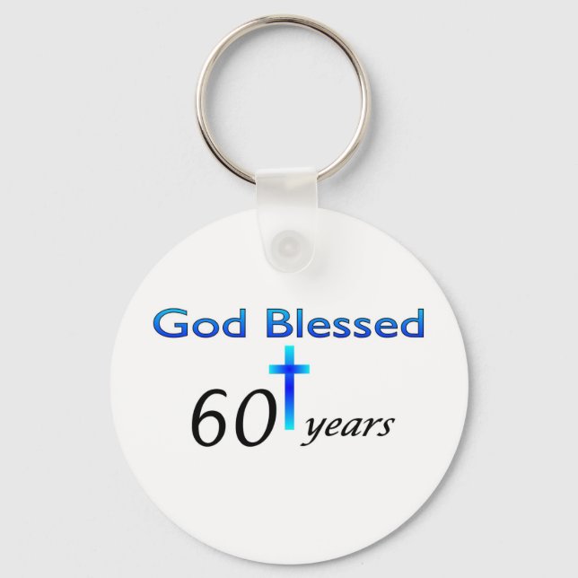 God Blessed 60 years birthday gift Key Ring (Front)