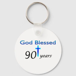God Blessed 90 years birthday gift Key Ring