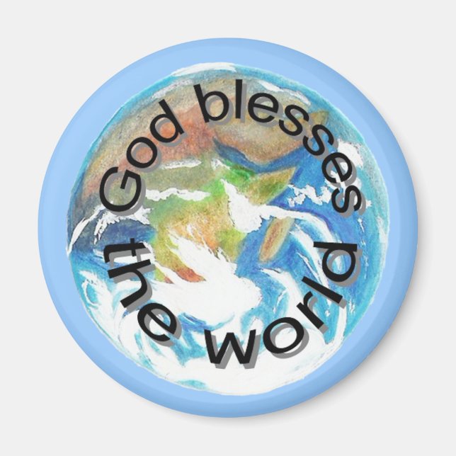 God blesses the world magnets (Front)