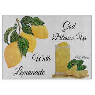 God Blesses Us With Lemonade Glass Cutting Board