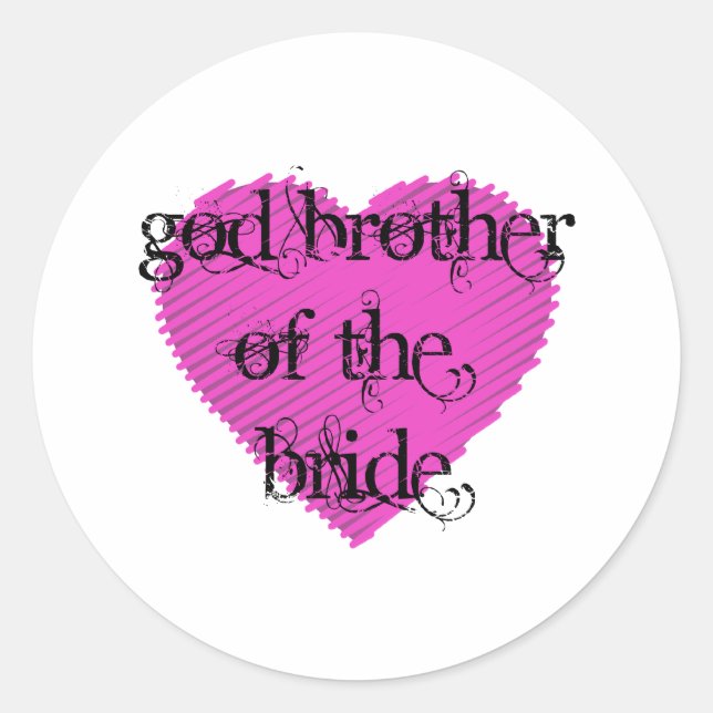 God Brother of the Bride Classic Round Sticker (Front)