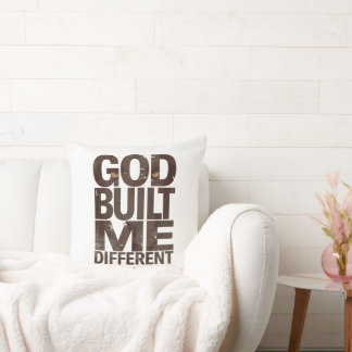 God Built Me Different Shirt, Christian Streetwear Cushion