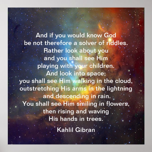 God by Kahlil Gibran Poster (Front)