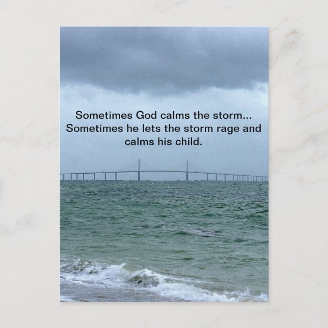 God calms the storm postcard (Front)